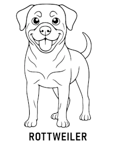 Rottweiler dog coloring page sheet printable