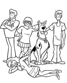 Scooby-doo crew coloring sheets for children