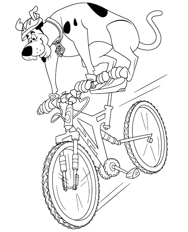 Bike & scooby doo coloring sheet