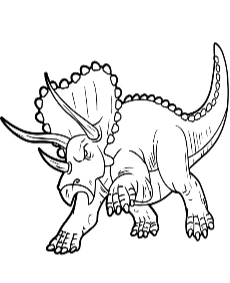 herbivorous prehistoric dinosaur triceratops with a collar coloring page