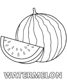Printable watermelon coloring sheet fruits