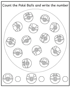 Count all Pokémon items - activity for children educational materials
