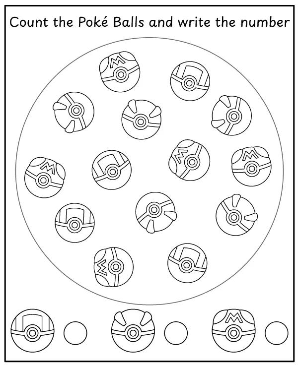 Count all Pokémon items - activity for children