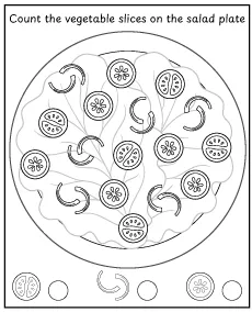 Count all vegetable - activity for children educational materials for free