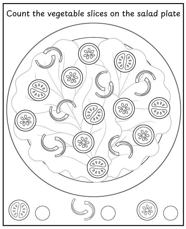 Count all vegetable - activity for children educational materials