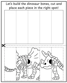 Cut out and arrange in the correct order - dinosaur puzzle for children mini