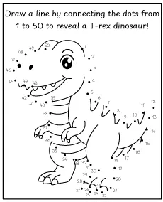 Dinosaur dot to dot worksheet for children mini