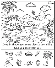 Find Hidden Objects - Dinosaur Puzzle for children mini