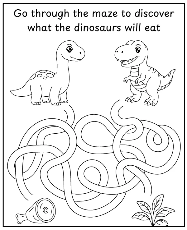 Dinosaur maze puzzle for children