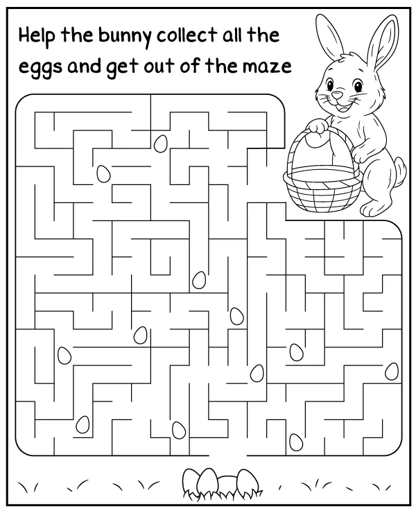 Easter maze - printable educational activity for kids