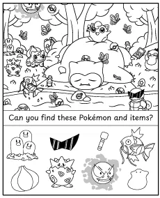 Find Hidden Items - Pokemon Activity for Children
