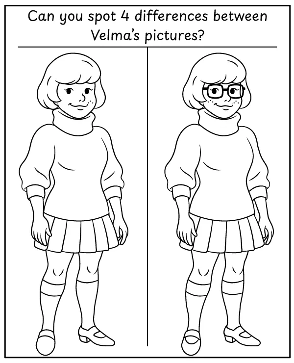 Scooby Doo find 4 differences between pictures