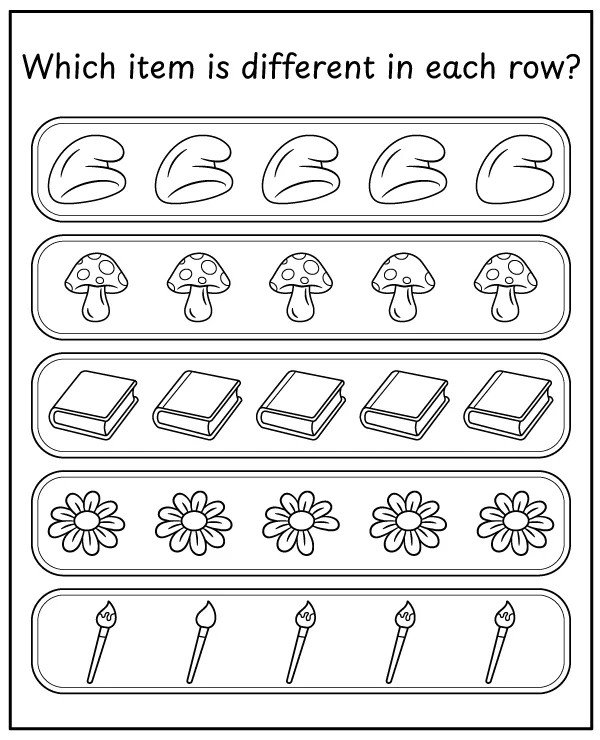 Smurfs observation exercise for children