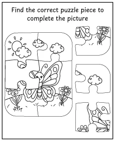 Find an item to complete the spring coloring page mini