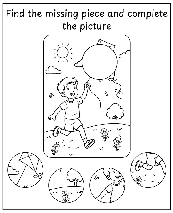 Find the puzzle that will complete the spring coloring page