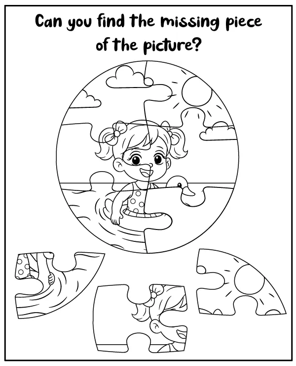 Find missing summer puzzle - printables for children