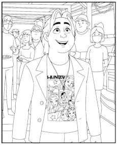 Smiled Bobby Coloring Page KPop Demon Hunters mini