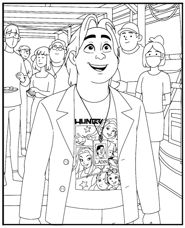 Smiled Bobby Coloring Page KPop Demon Hunters