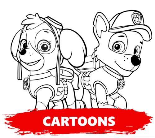 Cartoons coloring pages category banner
