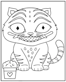 Derpy Tiger Coloring Page KPop Demon Hunters mini