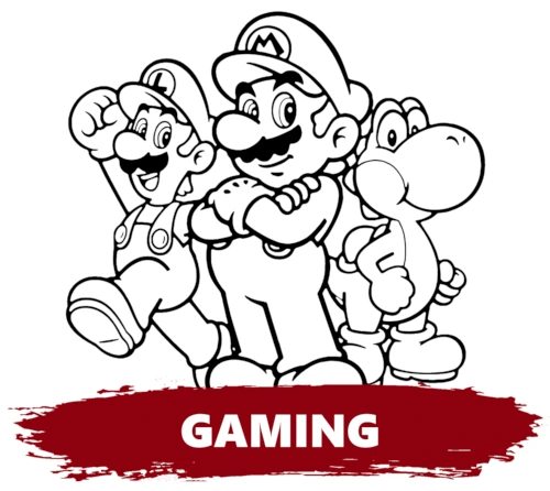 Gaming coloring pages category banner