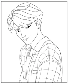 Jinu from Saja Boys coloring page KPop Demon Hunters mini