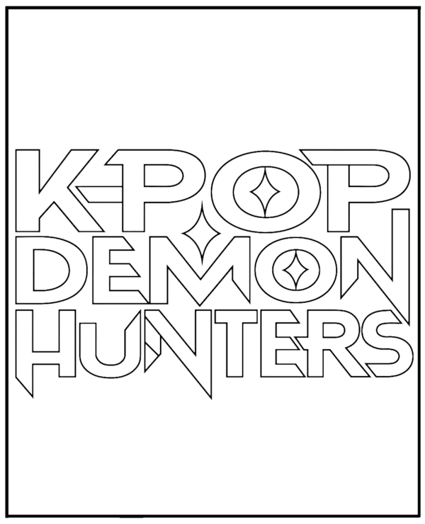 KPop Demon Hunters logo coloring page