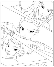 KPop Demon Hunters coloring page Huntrix band Girls