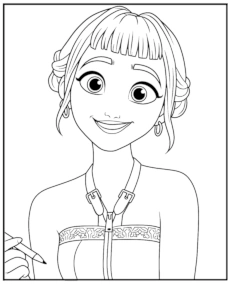 Cute Zoey coloring page printable KPop Demon Hunters