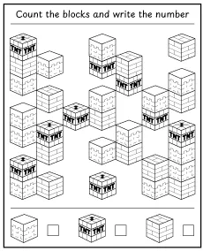 Count all the Minecraft items - worksheet for children