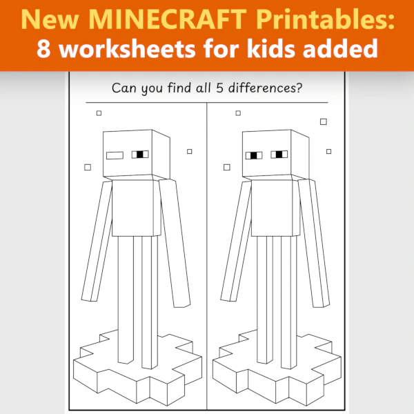 New Minecraft activities & coloring pages added