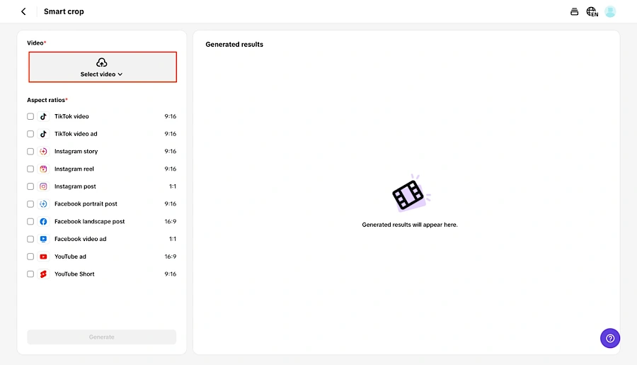 Pippit app smart crop screen details 