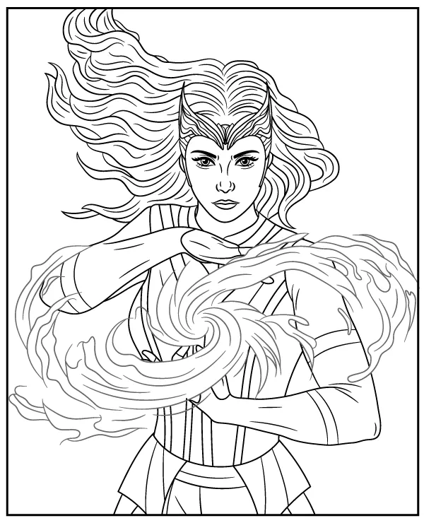 Scarlet Witch Avengers coloring page sheet