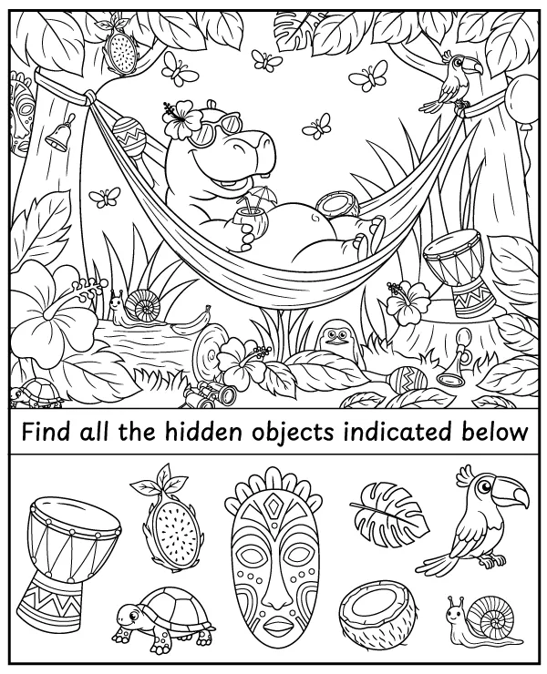Hidden items - Gloria Madagascar puzzle for kids