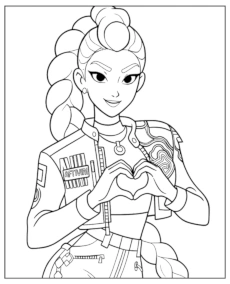 Rumi with a heart coloring page Kpop mini