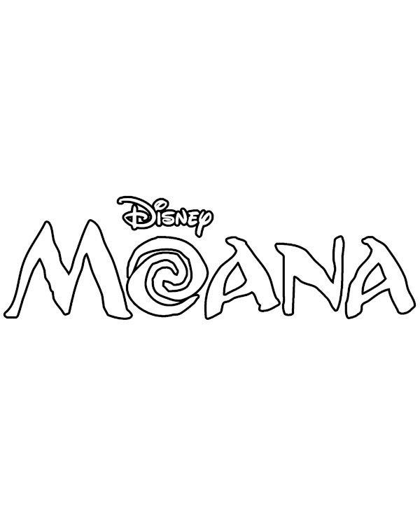 Moana logo coloring page