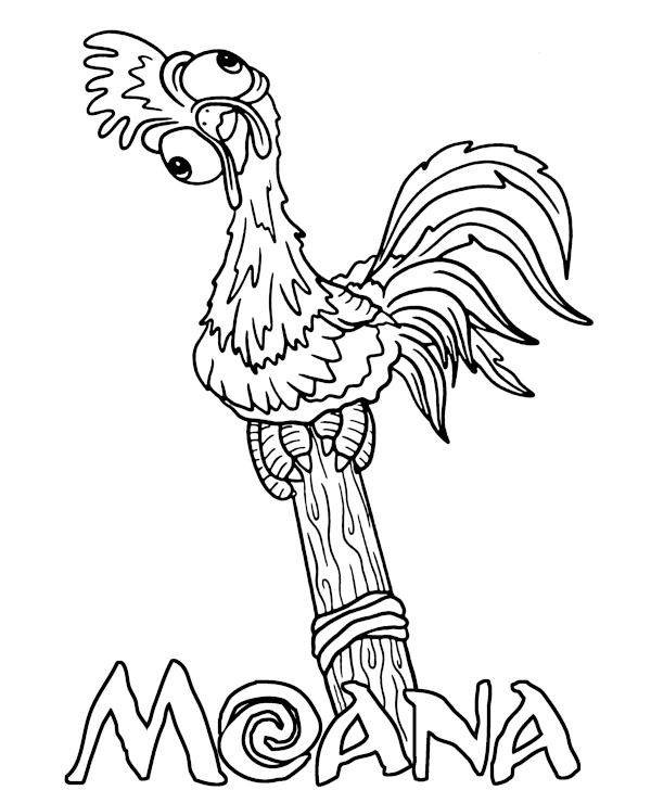 Heihei rooster coloring page Moana