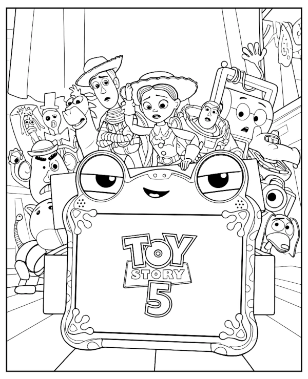 Toy Story 5 Characters Coloring Page - Print for Free