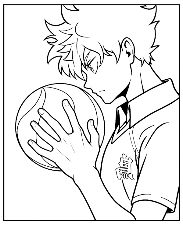 Anime style Volleyball Player Coloring Page