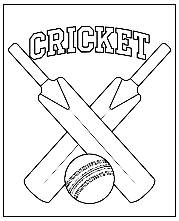 Cricket logo coloring page